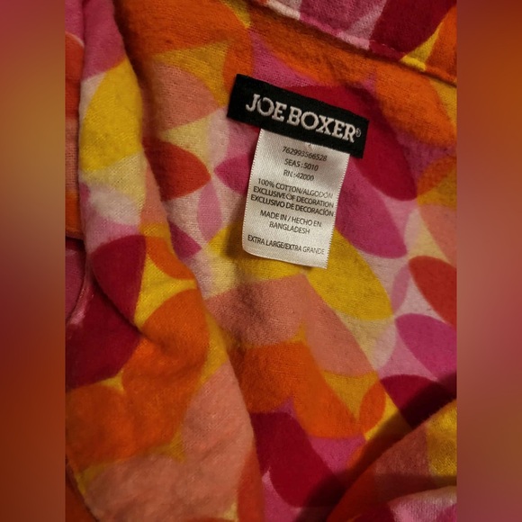 Joe Boxer Pink and Orange Patterned Pj Top - Picture 2 of 4